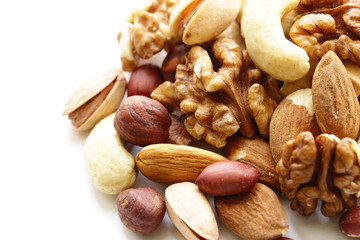 nuts mix for a healthy diet (cashew, pistachios, hazelnuts, walnuts, almonds)