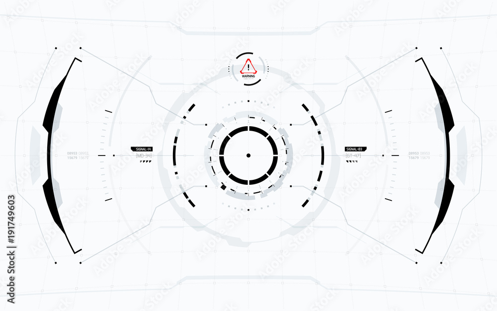 Wall mural sci-fi concept hud interface screen. virtual reality view display. hologram technology