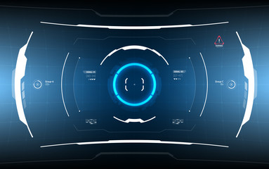 Naklejka premium Sci-Fi Concept HUD Interface Screen. Virtual Reality View Display. Hologram Technology