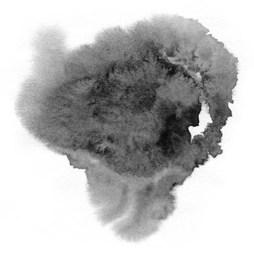 Art of Watercolor. Black spot on watercolor paper.