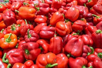 red pepper on the market, a lot of red pepper