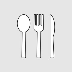 Fork and spoon and knife icon