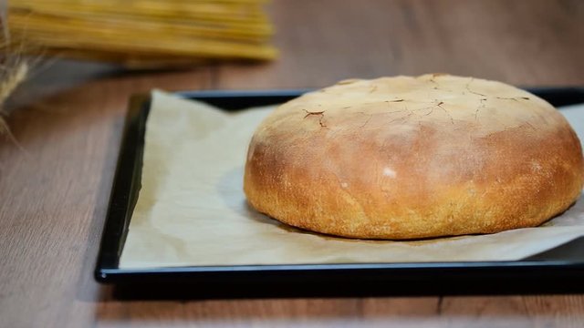 Homemade freshly baked bread from the oven