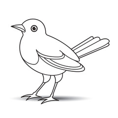 black outline isolated magpie bird vector cartoon