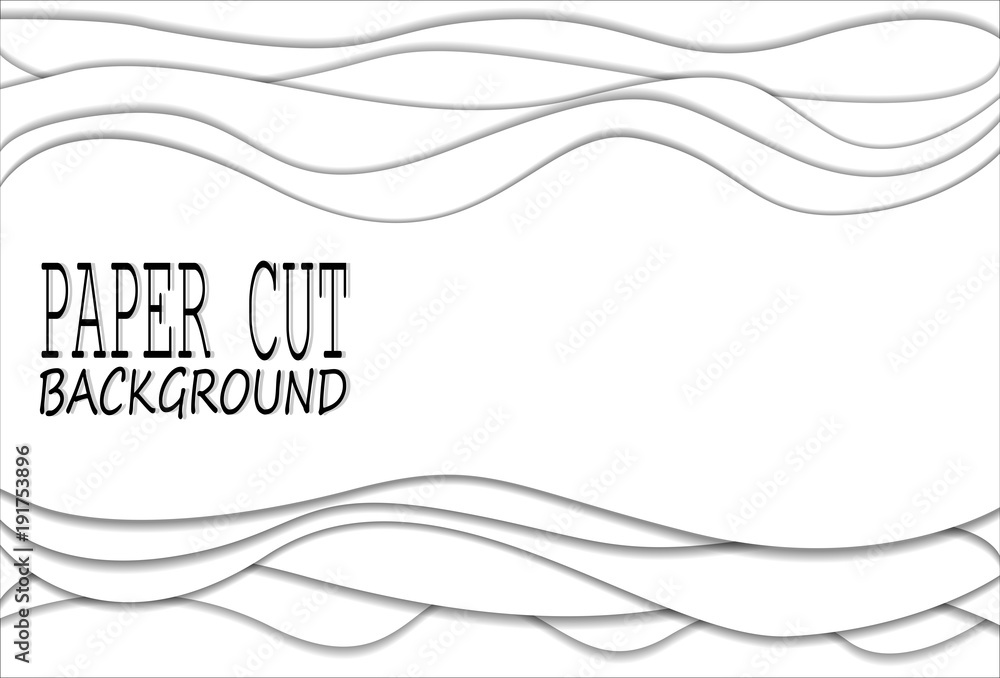 Poster papercut many layers of white paper 3d background color! liquid illustration for web, abstract desig