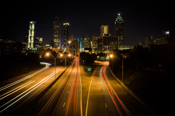 Fototapeta na wymiar The Atlanta Skyline as seen from the Jackson street bridge