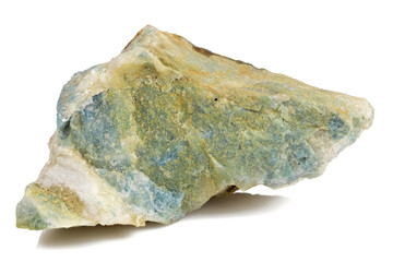 lazulite (blue spar) from Styria/ Austria isolated on white background