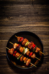 Shish kebabs - grilled meat and vegetables