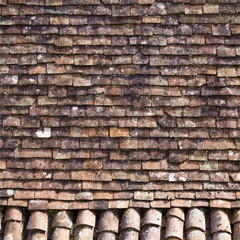 Rustic French roof tiles texture