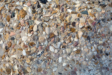 weathered crushed stone  in concrete
