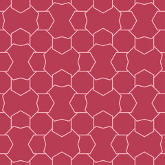 Red and pale pink geometric ornament. Seamless pattern