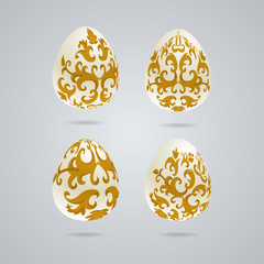 gold Easter Eggs vector