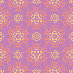 Violet floral seamless background. Pink and yellow bright pattern
