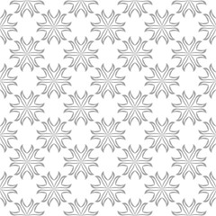 Gray floral seamless ornament on white background