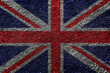 Fototapeta premium UK flag on grainy grunge wall.