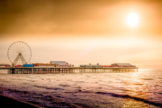 Blackpool Central Pier At Sunset