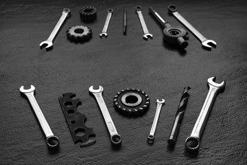 Group of tools with place for text.