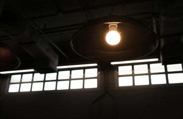 Fototapeta premium Light bulb vintage design in dark