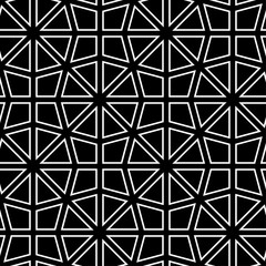 Fototapeta premium Black and white monochrome geometric seamless pattern