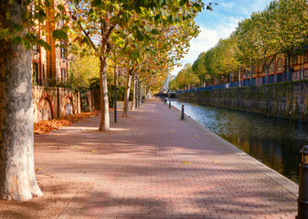 Ornamental Canal in Wapping London Docklands London UK