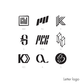 A set of simple letter characters on different topics