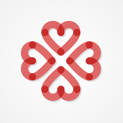 Obraz premium Geometric heart symbol. Flat design, vector illustration