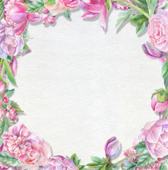 Beautiful frame with peonies