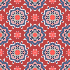Abstract stylized floral seamless pattern. Hand drawn vector illustration