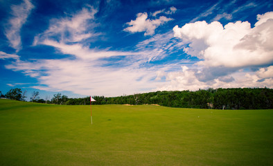 golf flag on green