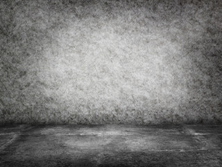 Dark soundproofing board wall and concrete floor room interior background