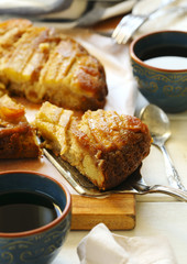 Banana upside-down cake