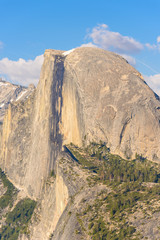 Half Dome rock and Valley from Glacier Point - Panorama View Point at Yosemite National Park in the Sierra Nevada, California, USA