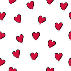 LOVE SEAMLESS VECTOR PATTERN. HEART ABSTRACT TEXTURE. VALENTINES DAY BACKGROUND
