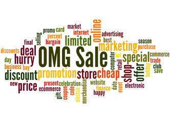 OMG sale word cloud concept 2