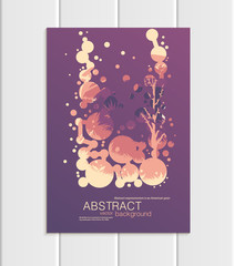 Vector brochure A5 or A4 format abstract circles trees forest landscape design element corporate style