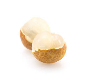 Fresh longan fruits isolated on white background