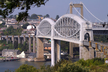 England, Cornwall, Devon, West Country, Saltash, Tamar, Brunels rail bridge