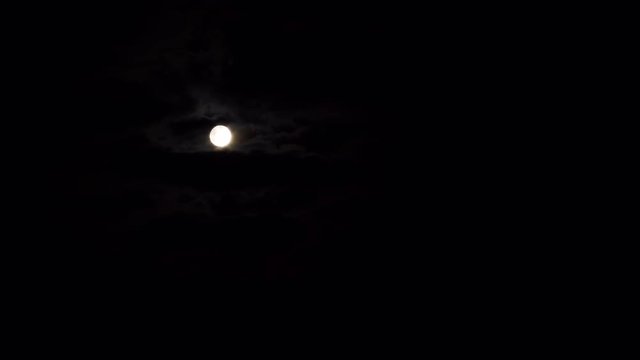 Full moon at night on dark sky moonlight 4K