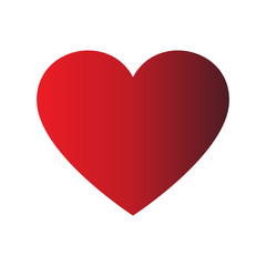 Heart shape icon with gradient red color fill