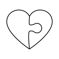 Heart shape made of puzzle pieces