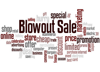 Blowout sale word cloud concept