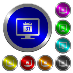 Online calendar luminous coin-like round color buttons