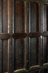 Domestic interior, ancient dark oak panelling