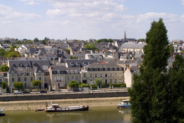Fototapeta premium View over Angers skyline, Maine et Loire, France, Europe