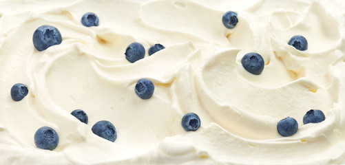 whipped cream with blueberries