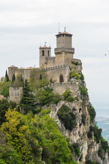Fototapeta na wymiar Ancient medieval Castle on an Italian hilltop