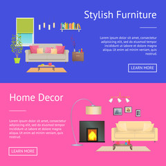 Stylish Furniture Home Decor Vector Illustration