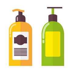 Two Bright Colorful Bottles Vector Illustration