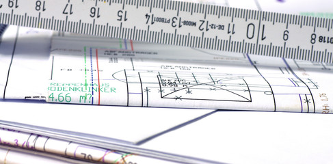 Plan, Hausplan, Architekt, Meterstab