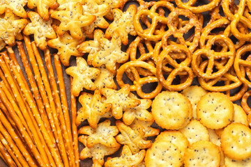 range of salty snacks